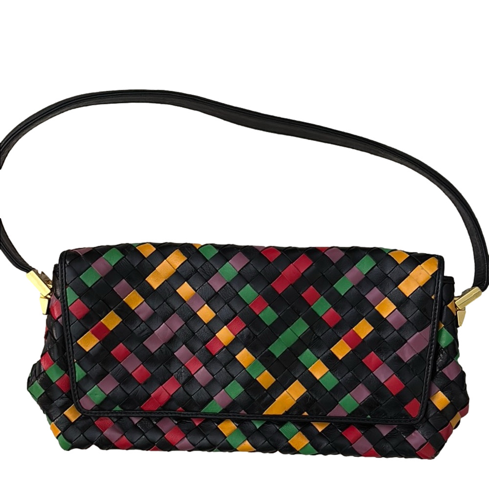 Colorful patterned Leather Navy Bag